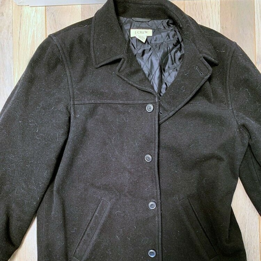 J Crew Warm Pea Coat Car Jacket Thinsulate Black M